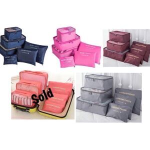 6 Piece Travel/Suitcase Organizers 5 Colors For Men & Women NWT